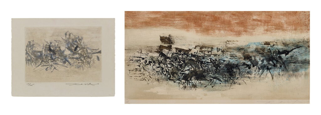 View full screen - View 1 of Lot 544. Zao Wou-Ki 趙無極 | Sans titre (2 works) 無題(兩件).