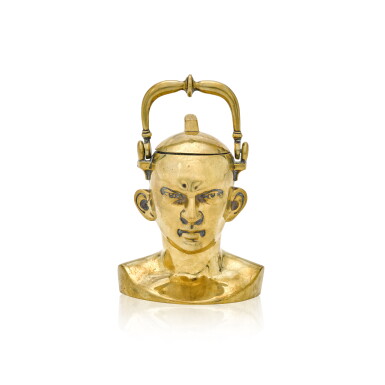 View full screen - View 1 of Lot 1830. An unusual bust-form brass inkwell, late 19th century.