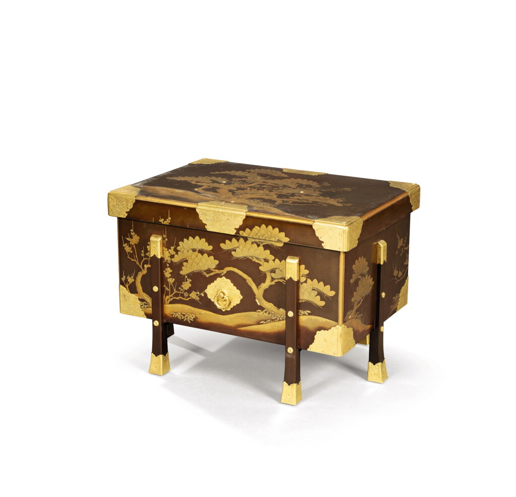 View full screen - View 1 of Lot 193. A gold lacquer and gilt-metal mounted lacquer chest, Karabitsu Japan, 19th-early 20th century.