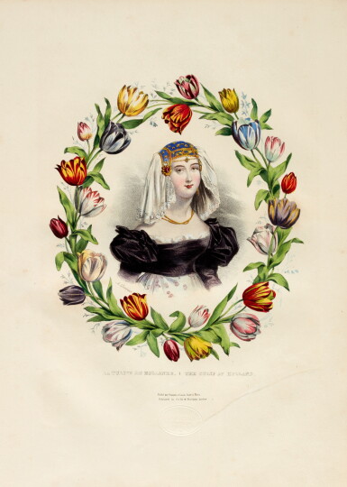 View full screen - View 1 of Lot 305. Achille Devéria | Flore des salons, Paris, 1831, contemporary blindstamped calf.