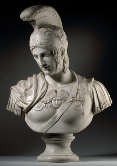 View full screen - View 1 of Lot 52. ITALIAN, 19TH CENTURY, AFTER THE ANTIQUE | BUST OF ARES.