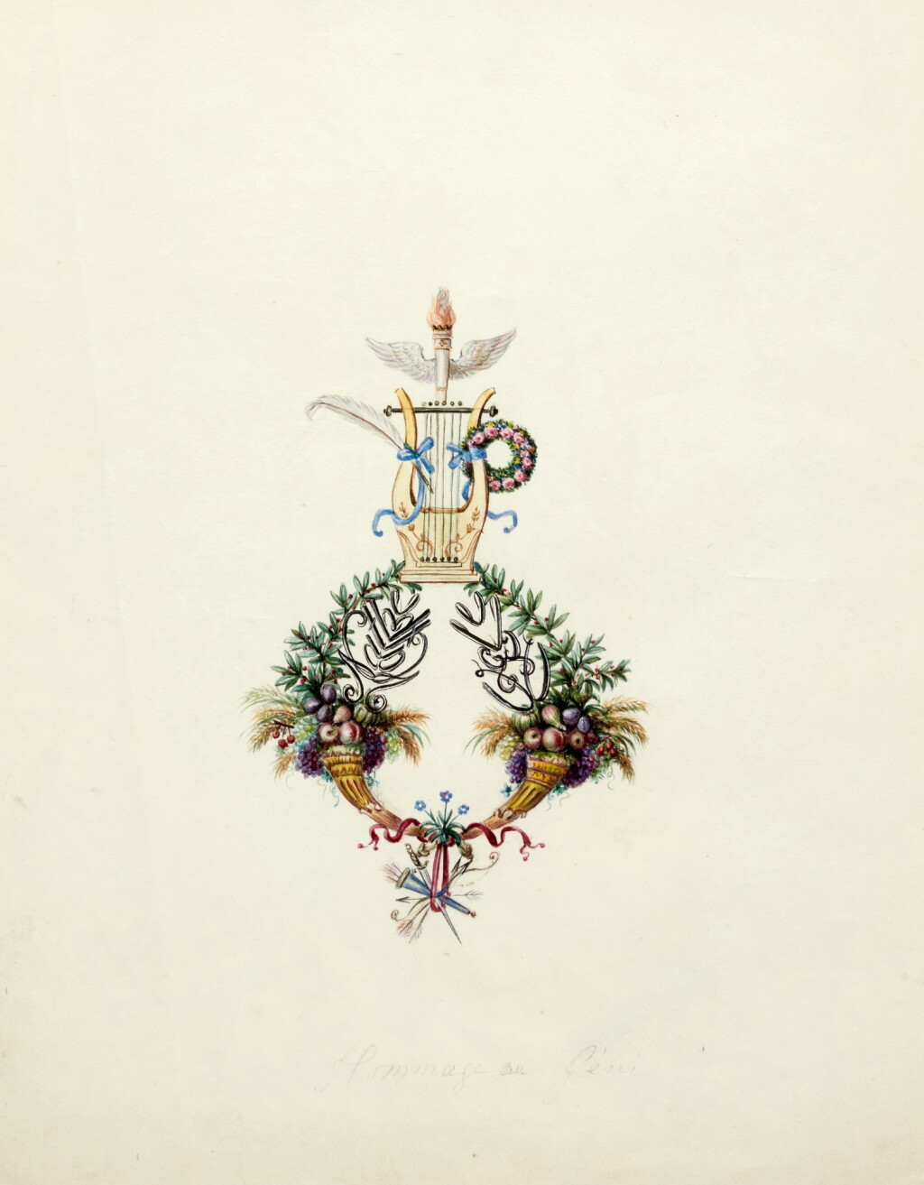 View full screen - View 1 of Lot 296. Mélanie de Comoléra | Collection of studies of the most beautiful flowers - fruit from nature, 1829, presentation copy.
