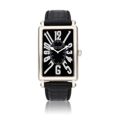 View full screen - View 1 of Lot 395. Reference M28 18 0 Much More | A limited edition white gold rectangular wristwatch, Circa 2002.