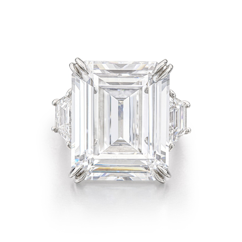 View full screen - View 1 of Lot 1834. Diamond Ring | 20.03 克拉 D 色 内部無暇 長方形 鑽石戒指.