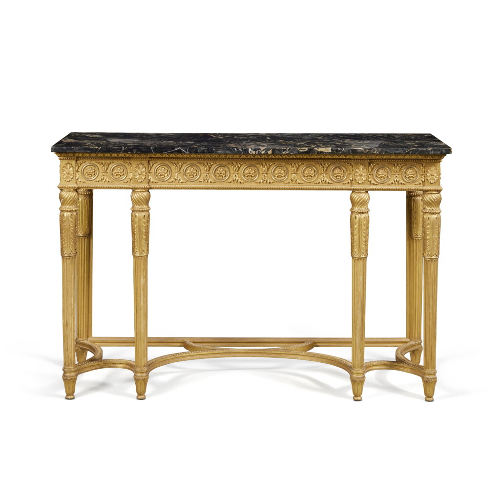 View full screen - View 1 of Lot 118. A George III Giltwood and Gilt Composition Console Table, Circa 1785.