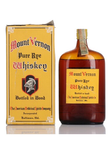 View full screen - View 1 of Lot 236. Mount Vernon Pure Rye Whiskey 100 Proof 1921 (1 Bottle Quart).