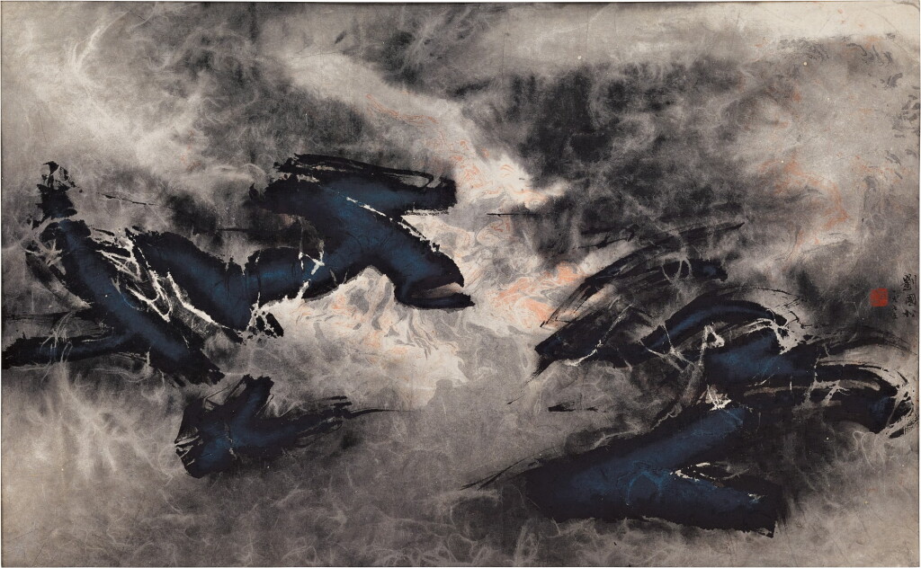 View full screen - View 1 of Lot 767. Liu Kuo-Sung 劉國松 | Fire Coming Through 燎原.