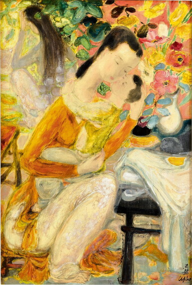 View full screen - View 1 of Lot 726. Le Pho 黎譜 | Mother and Child 母與子.