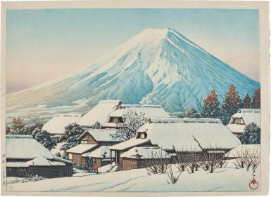 View full screen - View 1 of Lot 71. Kawase Hasui (1883-1957) | Clearing after a Snowfall, Yoshida (Yoshida no yukibare) | Showa period, 20th century.