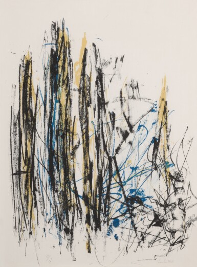 View full screen - View 1 of Lot 76. Trees (Black, Yellow and Blue).