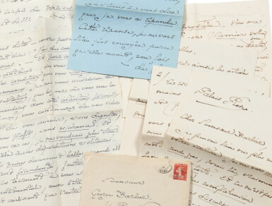View full screen - View 1 of Lot 81. MONTESQUIOU. Correspondance à George Barbier. 1905-1910. Env. 40 lettres, cartes postales, et billets..