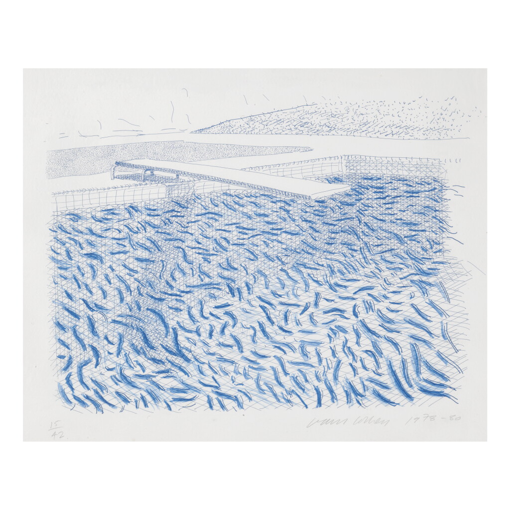 Voir en plein écran - Voir 1 du lot 51. DAVID HOCKNEY | LITHOGRAPHIC WATER MADE OF LINES AND CRAYON (M.C.A.T. 211).