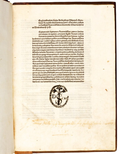 View full screen - View 1 of Lot 4. Aegidius (Columna) Romanus, De regimine principum, Rome, 1482, later wooden boards.