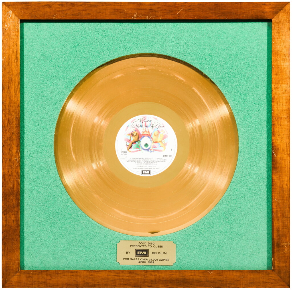 View full screen - View 1 of Lot 2048. Queen – Freddie Mercury's in-house Belgian sales award for multiple albums.