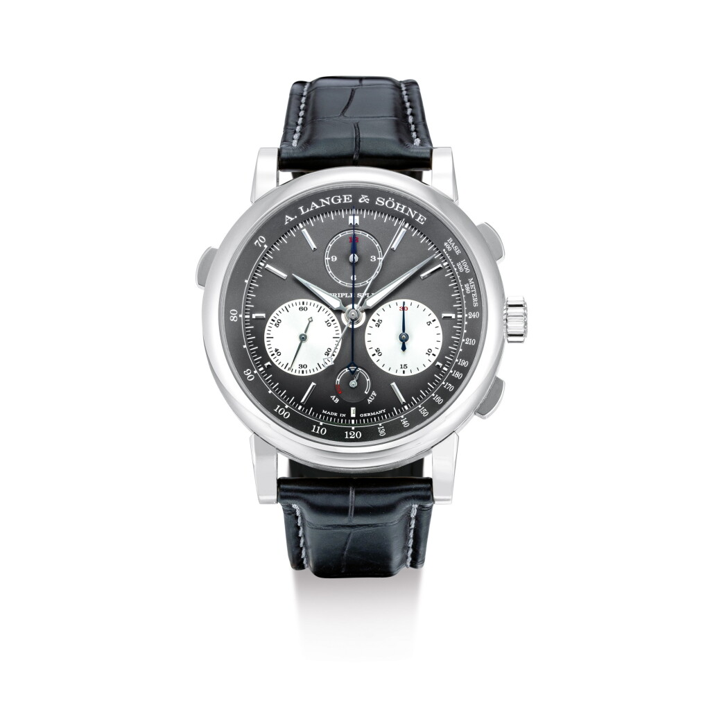 View full screen - View 1 of Lot 2075. A. LANGE & SÖHNE | TRIPLE SPLIT, REFERENCE 424.038F, A LIMITED EDITION WHITE GOLD TRIPLE SPLIT SECOND FLYBACK CHRONOGRAPH WRISTWATCH WITH POWER RESERVE INDICATION, CIRCA 2020 | 朗格 | "Triple Split 型號424.038F 限量版白金三追針飛返計時腕錶,備動力儲備顯示,機芯編號137140,錶殼編號239378,約2020年製".