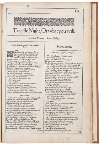View full screen - View 1 of Lot 1148. Shakespeare, William | Twelfth Night. From Shakespeare's Second Folio.