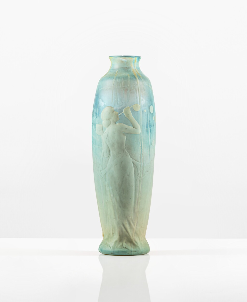 View full screen - View 1 of Lot 30. Femme soufflant des bulles de savon vase, circa 1900.