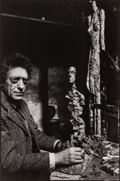 View full screen - View 1 of Lot 32. Alberto Giacometti in his studio, rue Hippolyte Maindron, Paris.