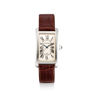View full screen - View 1 of Lot 610. CARTIER | TANK AMÉRICAINE, REFERENCE 1741 A WHITE GOLD WRISTWATCH, CIRCA 1990.