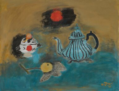 View full screen - View 1 of Lot 128. La théière bleu.