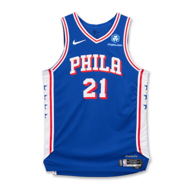 View full screen - View 1 of Lot 16. Joel Embiid Philadelphia 76ers 2025-2026 Game Worn Icon Edition Jersey.