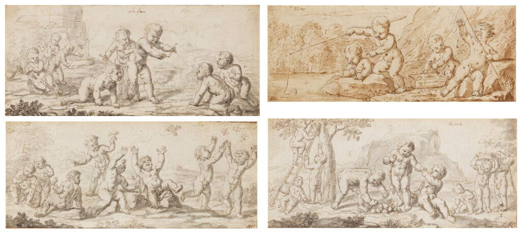 View full screen - View 1 of Lot 584. ENGLISH SCHOOL, LATE 17TH CENTURY | Four allegorical representations of the 'Elements'.