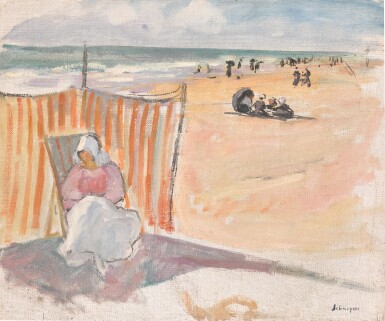 View full screen - View 1 of Lot 14. Sur la plage de Saint-Jean de Monts.