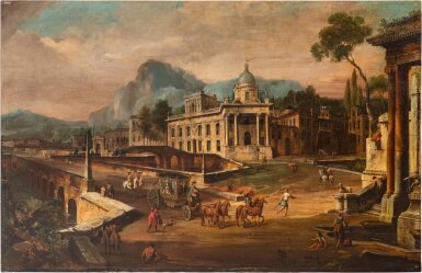 View full screen - View 1 of Lot 313. An animated architectural capriccio.