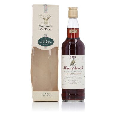 View full screen - View 1 of Lot 356. Mortlach Gordon MacPhail 40.0 abv 1959 (1 Bottle 70cl).