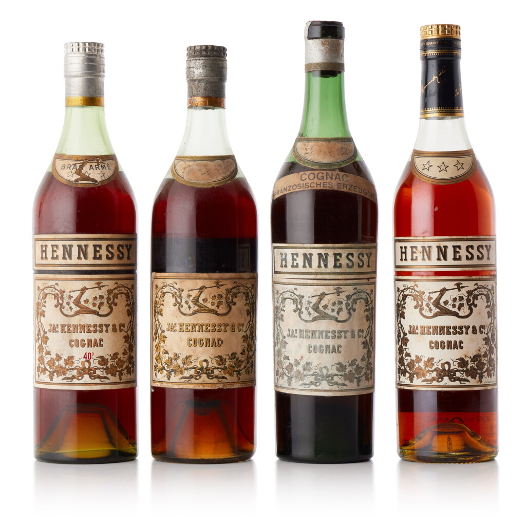 View full screen - View 1 of Lot 6546. Hennessy Bras Arme & 3 Stars Cognac Mixed Lot 40.0 abv NV (4 BT70).