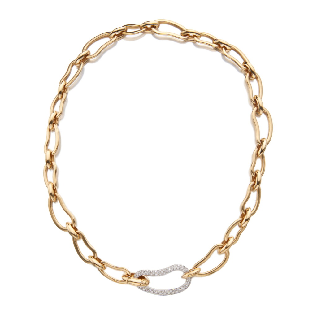 View full screen - View 1 of Lot 119. Gold and Diamond Necklace.