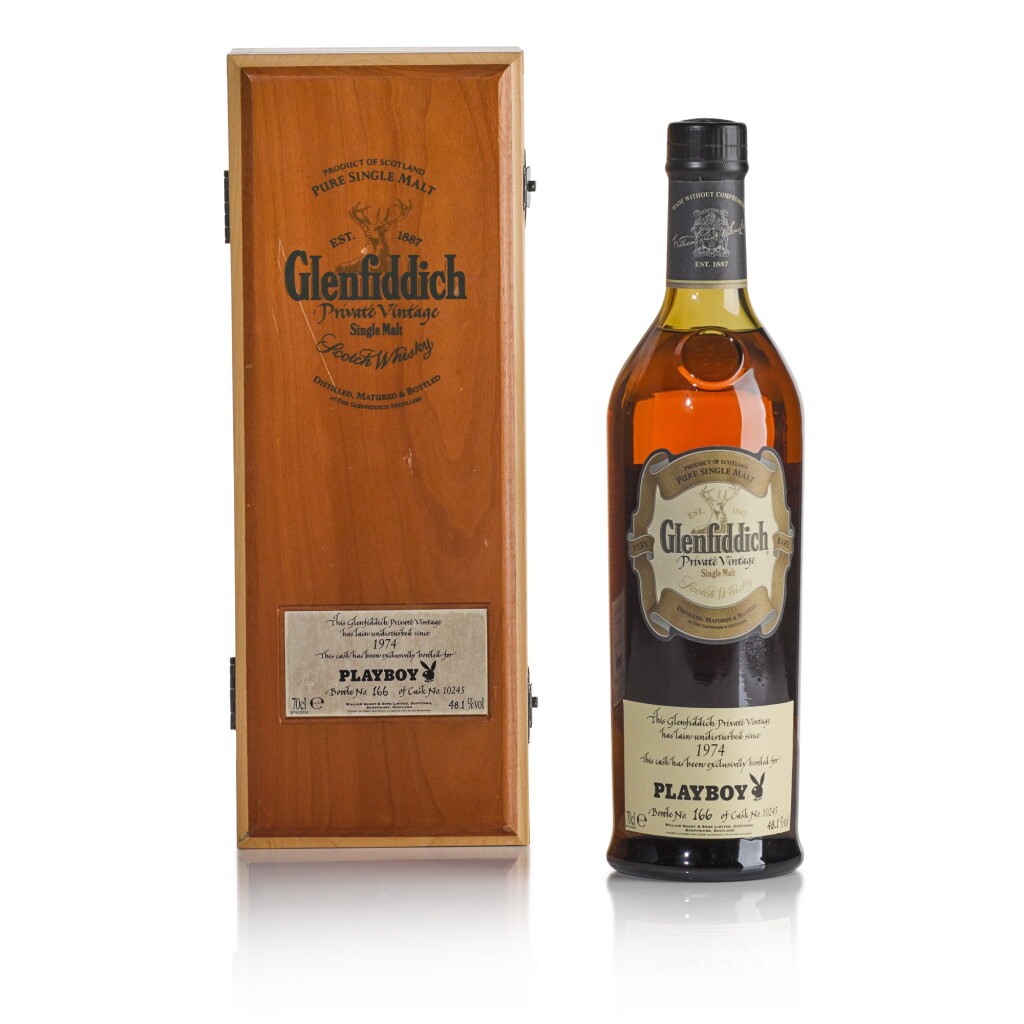 View full screen - View 1 of Lot 334. Glenfiddich Private Vintage Playboy 48.1 abv 1974 (1 BT70).