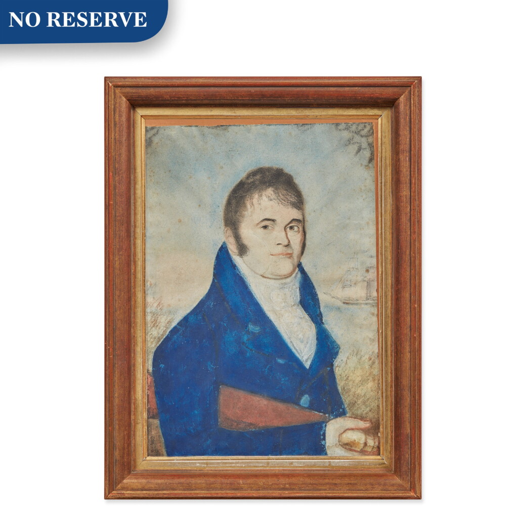 View full screen - View 1 of Lot 349. Portrait of a Ship Gunner in Blue Coat.