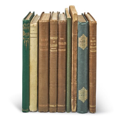 View full screen - View 1 of Lot 73. WHITTIER, JOHN GREENLEAF | A Group of Nine First Editions.