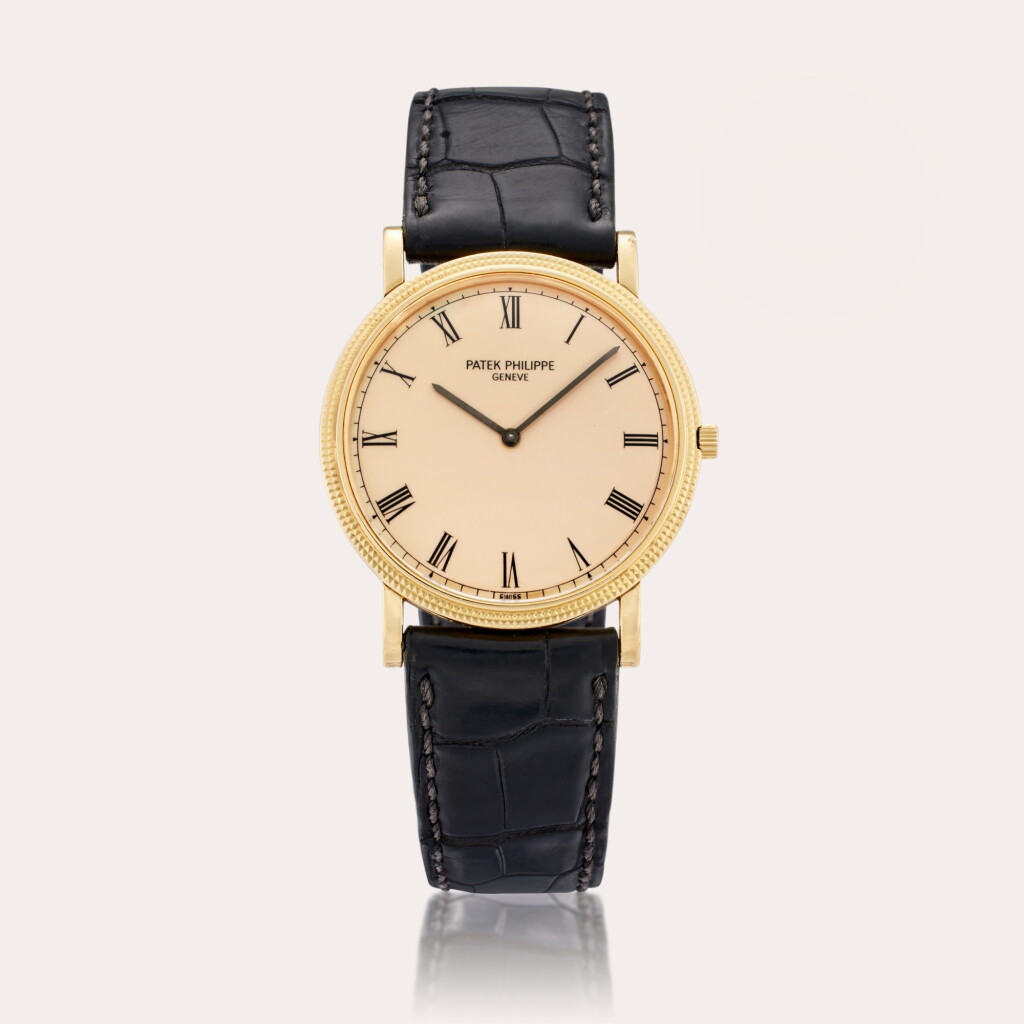 View full screen - View 1 of Lot 284. Reference 3520/D Calatrava | A yellow gold wristwatch, Circa 1980.