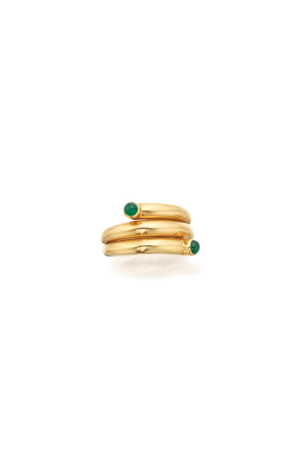 View full screen - View 1 of Lot 5. GOLD AND EMERALD 'DOUBLE COIL' RING, SCHLUMBERGER FOR TIFFANY & CO..