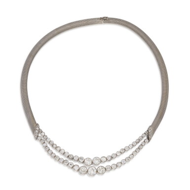 View full screen - View 1 of Lot 11. Diamond necklace, early 20th century composite.