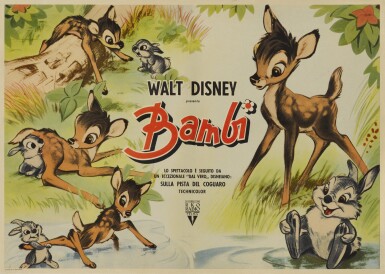 View full screen - View 1 of Lot 7. BAMBI (1942) POSTER, ITALIAN .