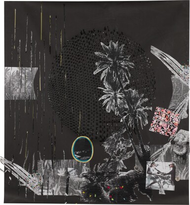 View full screen - View 1 of Lot 77. A Dove and a Hawk chessing under a Pink Leather Sun.