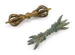 TWO BRONZE VAJRAS, DALI, 12TH – 13TH CENTURY, AND TIBET, 16TH – 17TH CENTURY | 十二至十三世紀 及 十六至十七世紀 大理青銅金剛杵 及 藏傳銅金剛杵