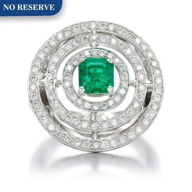 View full screen - View 1 of Lot 20. GRAFF | EMERALD AND DIAMOND RING.