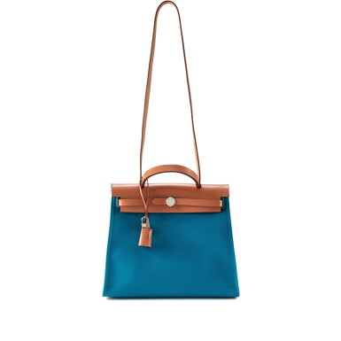 View full screen - View 1 of Lot 645. Bleu Izmir Berline Toile and Vache Hunter Herbag Zip 31 Palladium Hardware, 2014.
