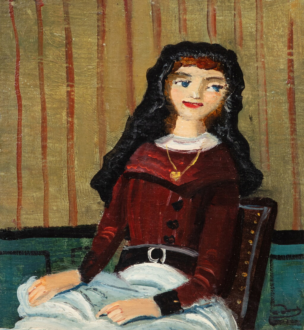 View full screen - View 1 of Lot 210. Femme assise dans un intérieur.