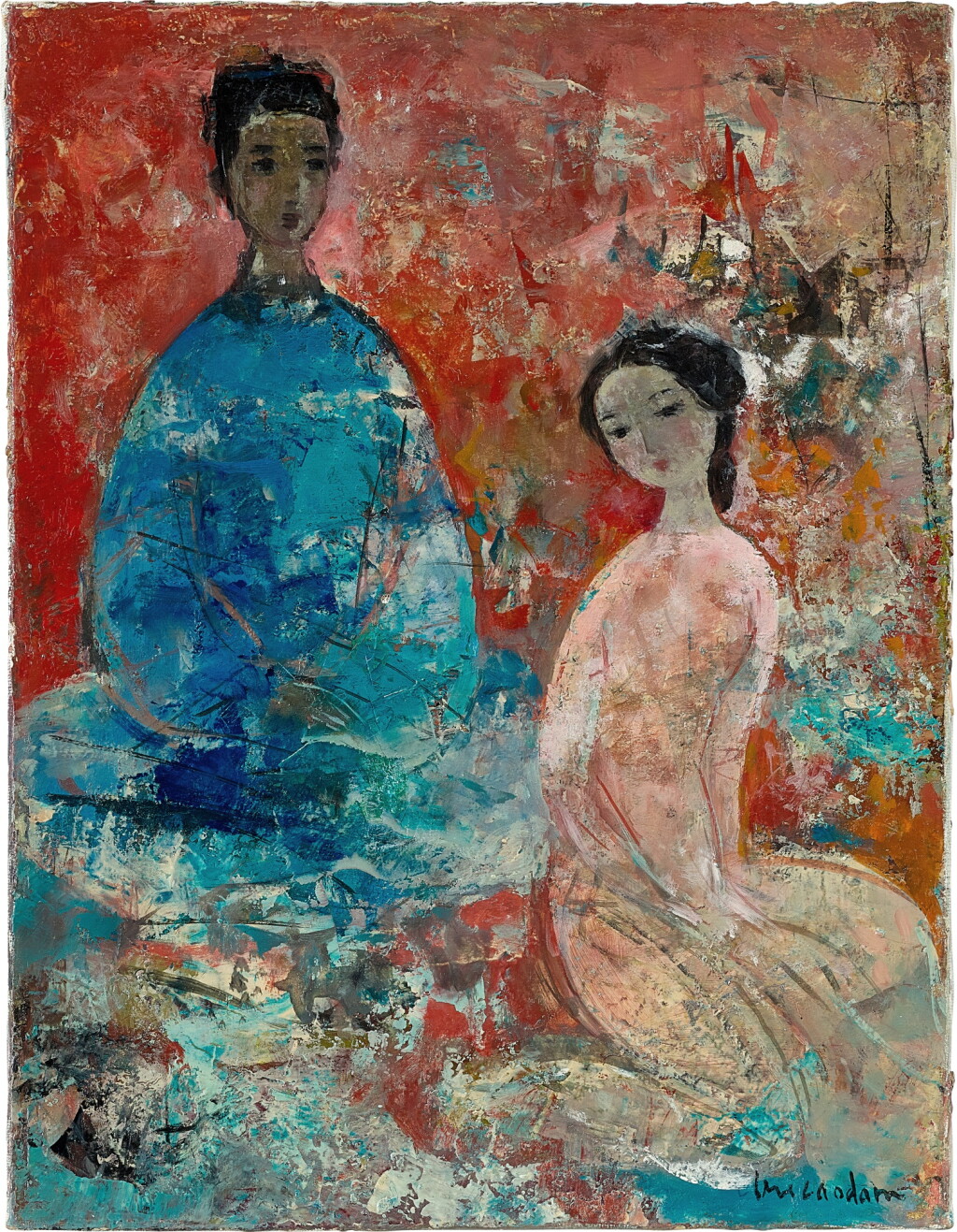 View full screen - View 1 of Lot 780. Vu Cao Dam 武高談 | Le poète et sa muse 詩人與繆斯.