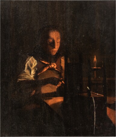 View full screen - View 1 of Lot 287. Lady working near a candle.