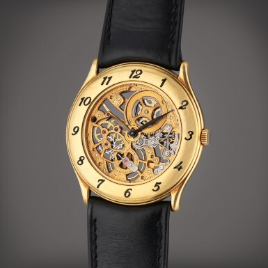 View full screen - View 1 of Lot 367. Reference C 27’399 | A yellow gold skeletonized wristwatch, Circa 1985.