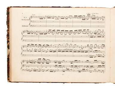 View full screen - View 1 of Lot 4. J. S. Bach. Three first and early editions of music for organ, bound in one volume, 1831-1834.