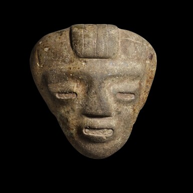 View full screen - View 1 of Lot 164. Preclassic stone head, Guerrero/Central Highlands, Mexico, Late Preclassic, circa 300/100 BC.