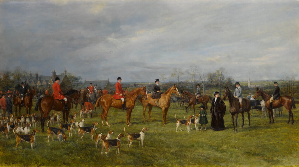 View full screen - View 1 of Lot 243. Meet of the Quorn Hounds at Kirby Gate November 7, 1910.