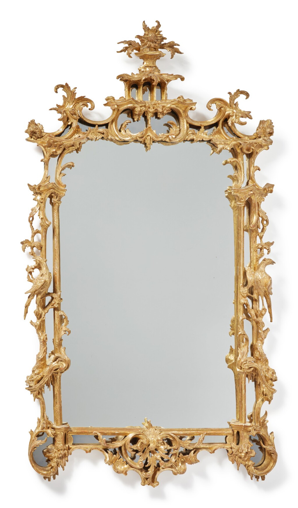 View full screen - View 1 of Lot 356. A GEORGE II ROCOCO GILTWOOD MIRROR, CIRCA 1755.